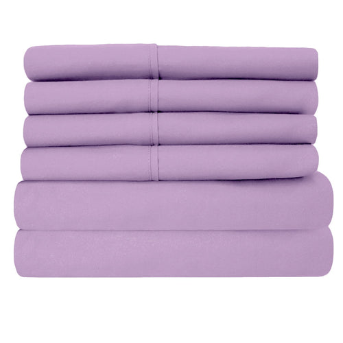 Cooling Sateen Super-Soft 1600 Series Double-Brushed 3 Pcs Bed Sheets Set (Twin, Lilac) - Premium Ultra-Soft Pillowcase Pair for Sleeping Detail