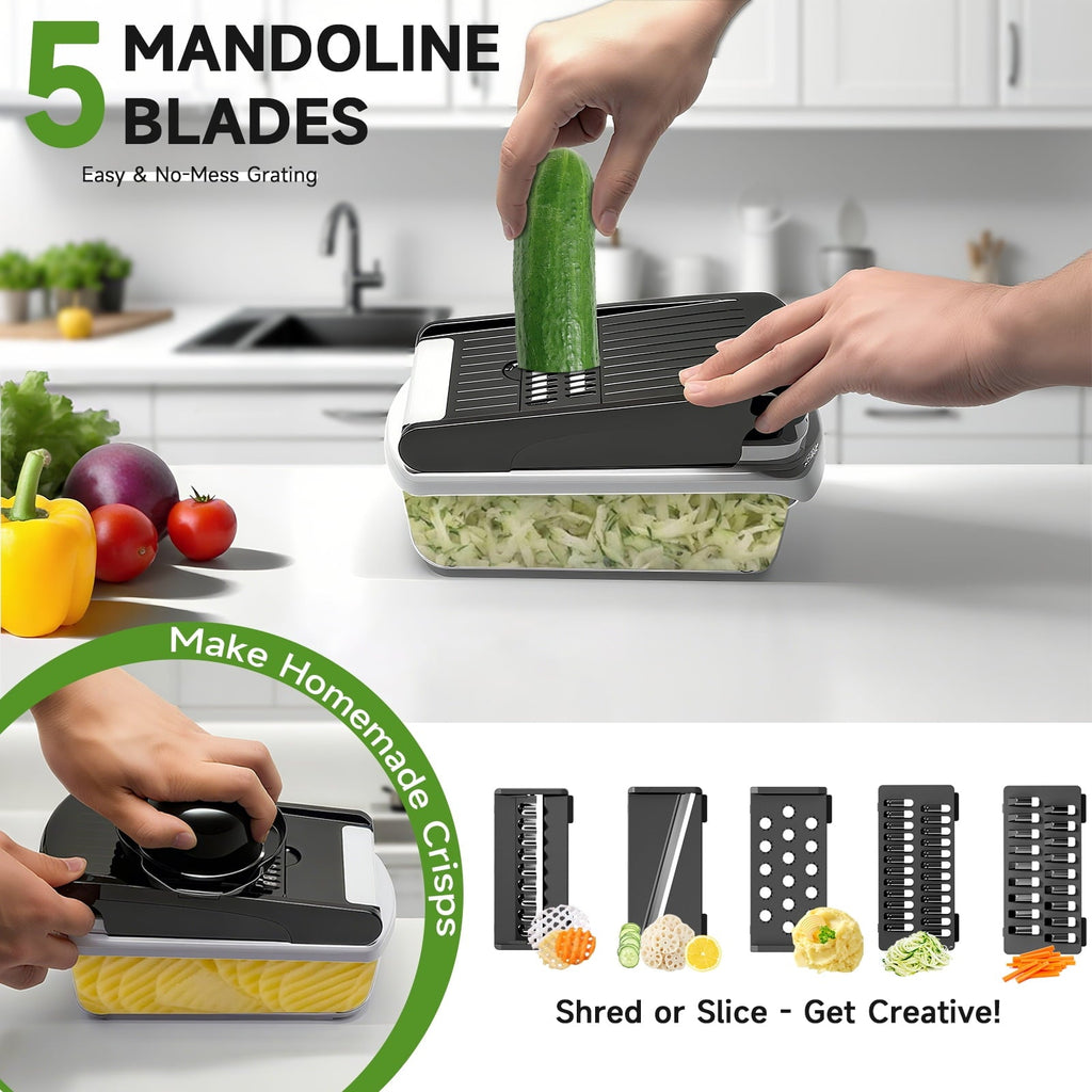 Premium Kitchen Vegetable Chopper Food Slicer, 15 in 1 Multi-Function Food Chopper for Onion, Veggie, Cheese Grater, Vegetable... - Kitchen Gadget Tool for Quick Food Prep Detail