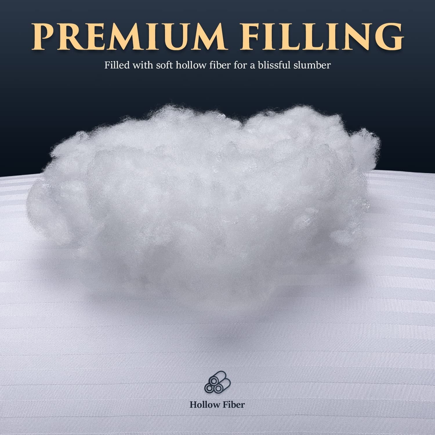 Fluffy Shredded Bed Pillows 2-Pack Queen Size Luxury Hotel Pillow for Side and Back Sleeper Pillows for Bed with Cooling Cover - Ergonomic Memory Foam Pillow for Neck Pain Support Detail