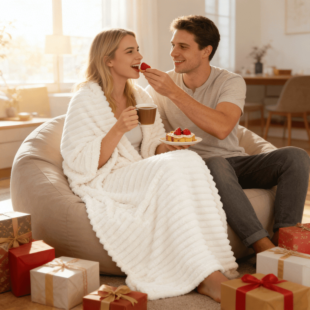 Lightweight Warm White Fleece Throw Blanket for Couch, Super Soft Cozy Blankets and Throws, Decorative Fleece Blankets for Women Men G... - Luxury Knitted Decorative Throw Blanket with Fringes Detail