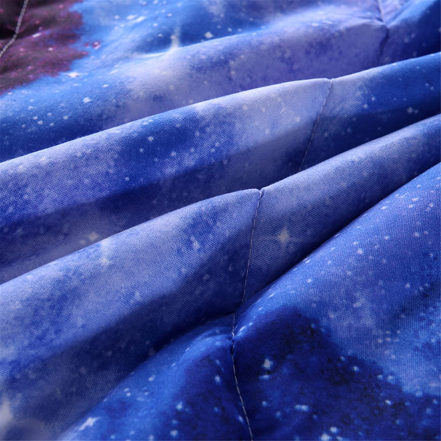 Heavyweight Warmth Galaxy Bedding Sets Outer Space Comforter 3D Printed Space Quilt Set Full Size for Kids Blue - Hypoallergenic Ultra-Fluffy Quilt for Winter Detail