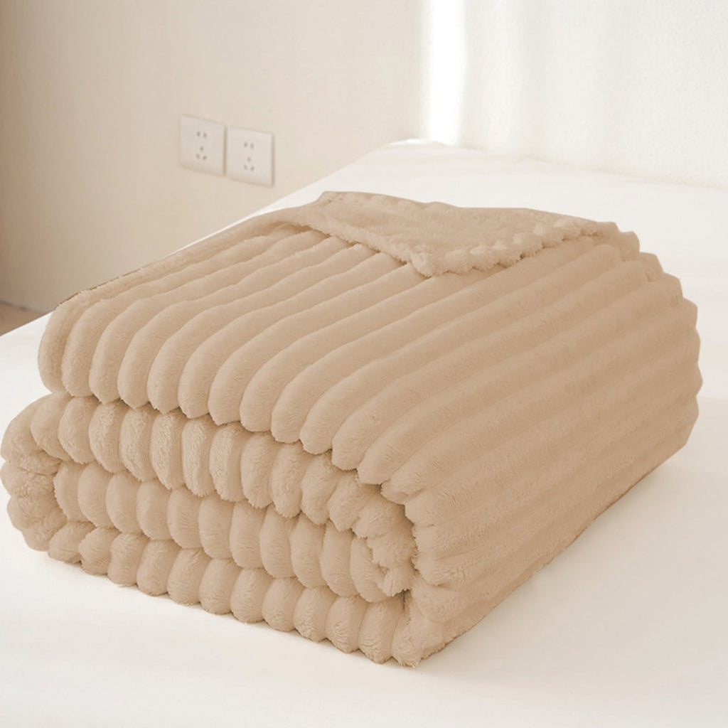 Decorative Knitted Extra Large Throw Blanket for Couch Home Office Hotel 100% Cotton Super Soft Blanket for Adult 47"x70" Khaki - Luxury Knitted Decorative Throw Blanket with Fringes Detail