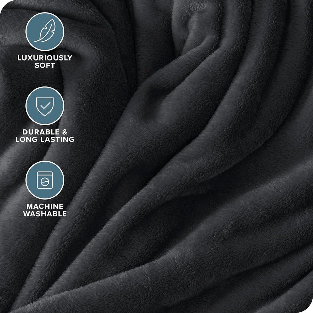 Super Soft Flannel Throw Size Blanket, Luxury Plush Cozy Fuzzy Fleece Blanket, Super Soft Warm Big Lightweight Throw Blanket All Seasons... - Cozy Fleece Throw Blanket for Couch & Bed Detail