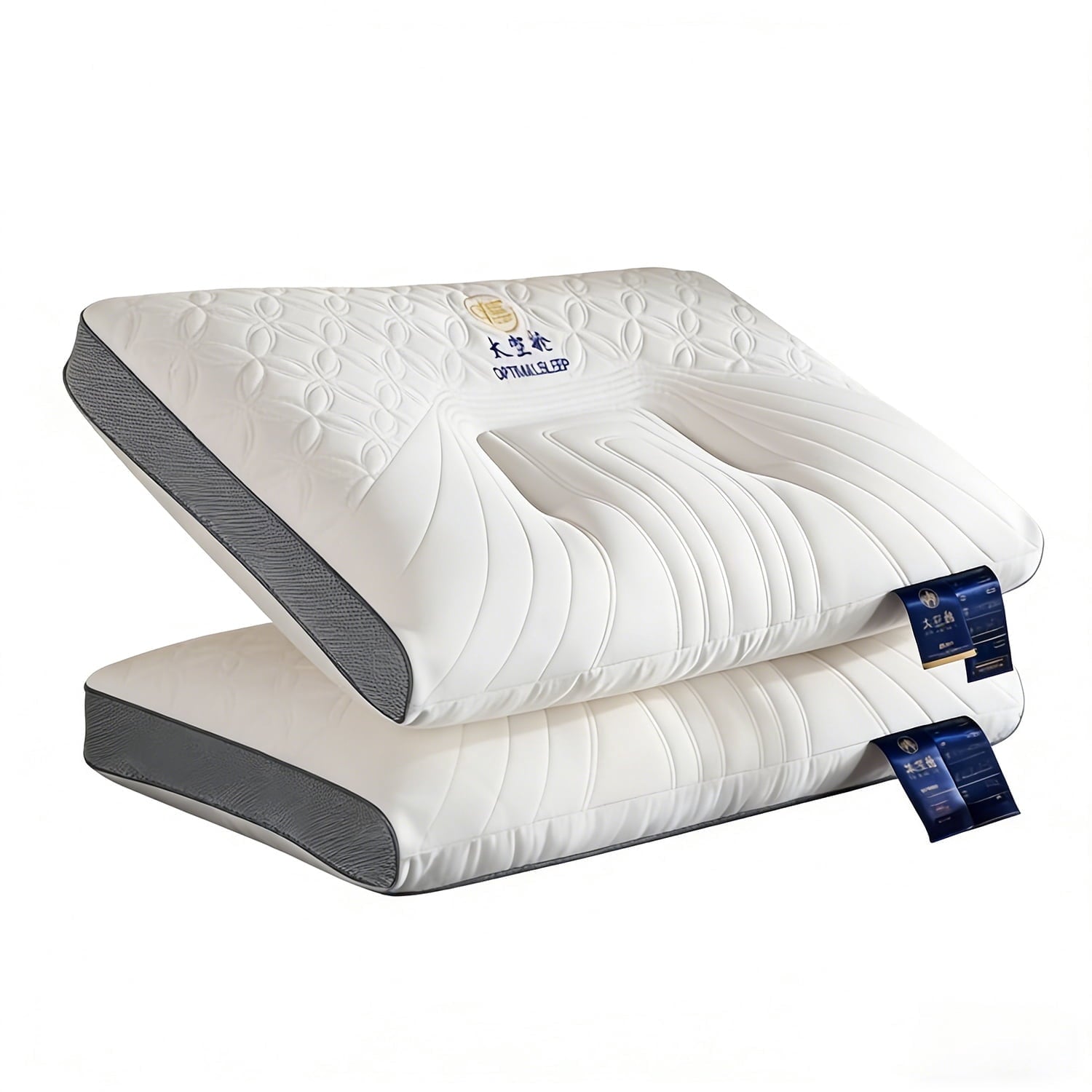 Fluffy Shredded 2-Pack Space Capsule Bed Pillow (29.13" x 18.9") - Plush and Supportive - Orthopedic Shredded Foam Bed Pillow Set - Default Title