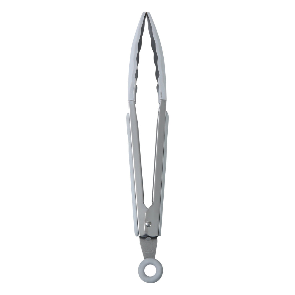 Chef-Quality 9" Stainless Steel and Silicone Locking Tongs, Soft Grip Handle, Grey Flannel - Heavy Duty Stainless Steel Kitchen Shears Detail