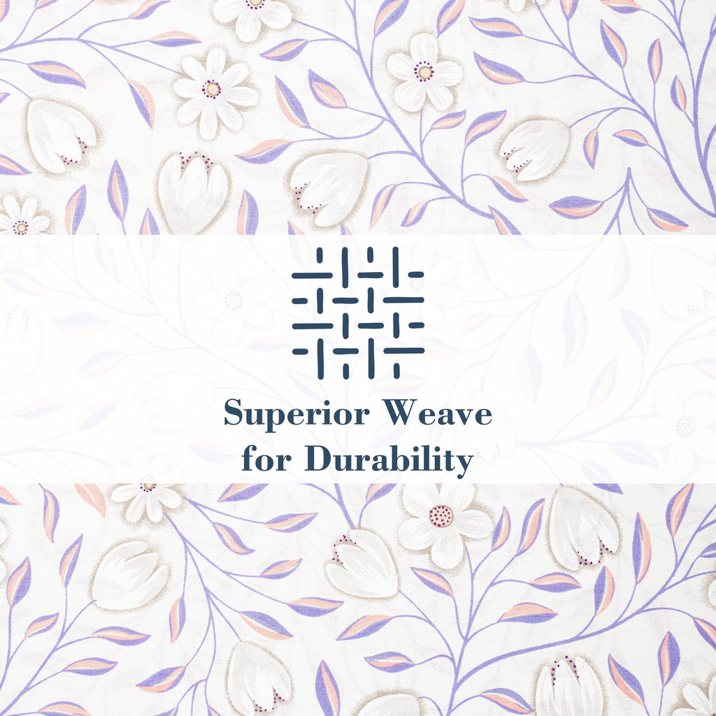 Premium Egyptian Cotton 100% Cotton Full Size Sheets,4 Piece Pure Percale Bed Sheets Set Deep Pocket Fits Mattress Upto 15",floral vine pattern - Breathable Egyptian Cotton Flat & Fitted Sheets Detail