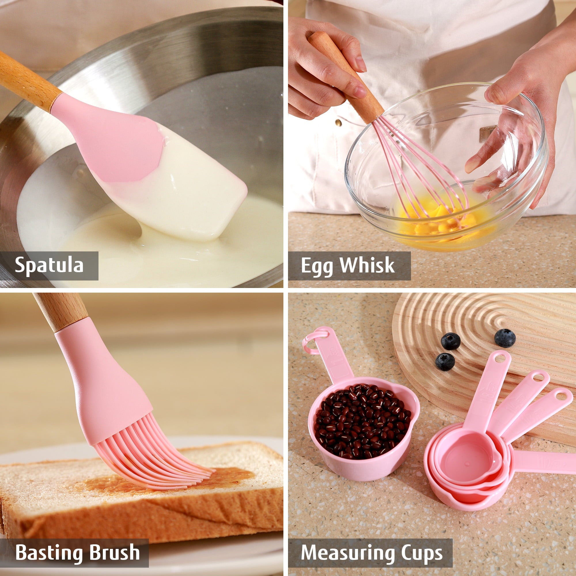 Professional Grade 32 PCS Silicone Cooking Utensils Set, 446°F Heat Resistant for Nonstick Cookware - Multi-Purpose Hand Tool for Daily Meal Prep Detail
