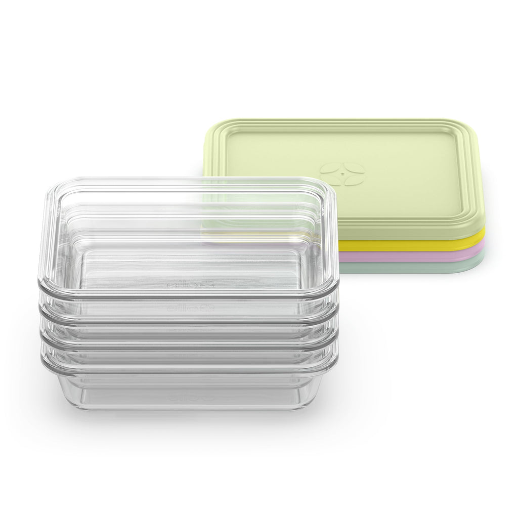 Whimsical Doughnut Everyday 4.5 Cup Glass Meal Prep Set - Playful Star & Heart Shaped Geometric NeeDoh Detail
