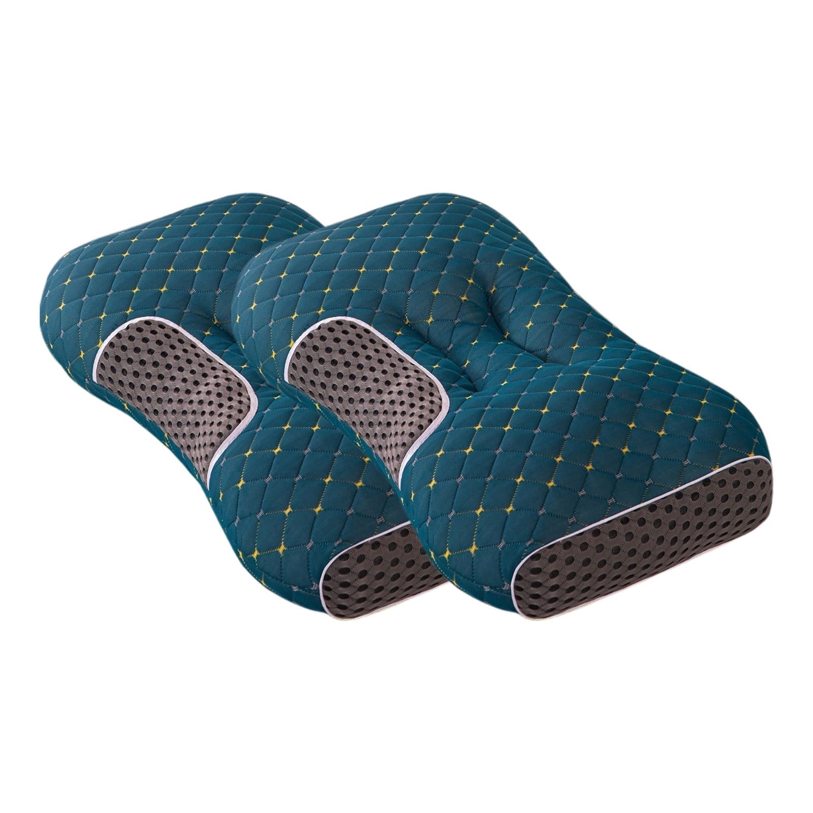 Ergonomic Memory Foam 2-Pack Orthopedic Cervical Pillows For Deep Sleep Support - Non-Collapsing Memory Foam Pillow With Neck Pain Relief, ... - Decorative Throw Pillow Cushion for Sofa & Bed Detail