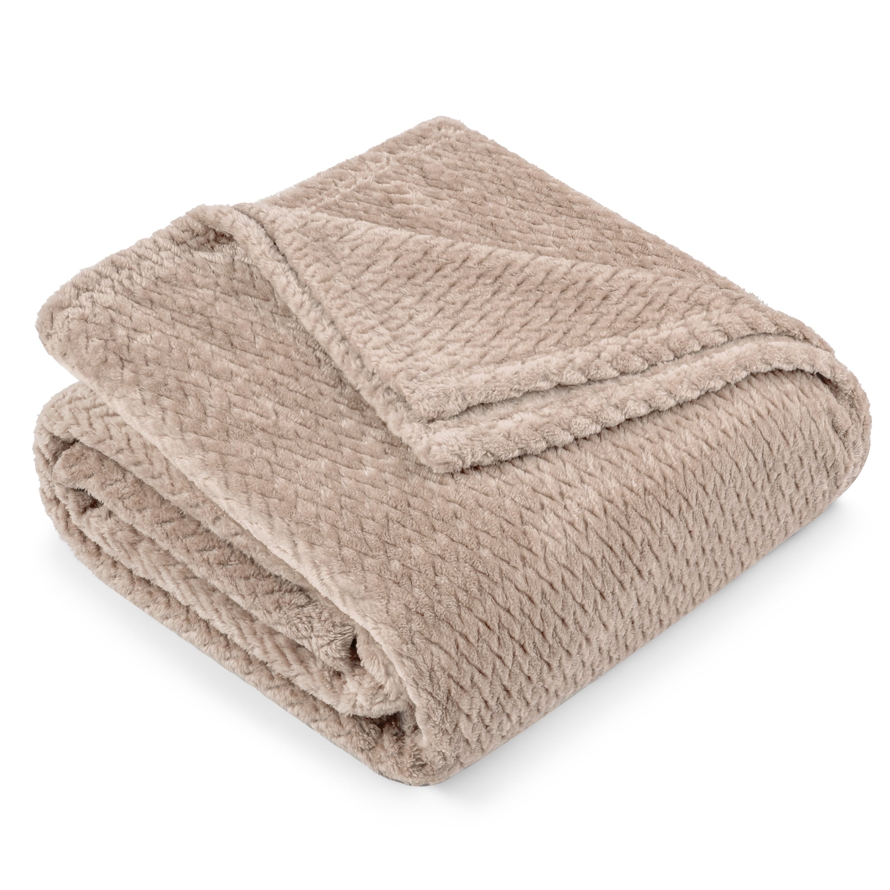 Lightweight Warm Soft Fleece Taupe Tan Throw Blanket for Couch, Lightweight Plush Warm Blankets for Bed, Fuzzy Cozy Flannel Blanket Th... - Lightweight Plush Warm Blanket for All Seasons Detail