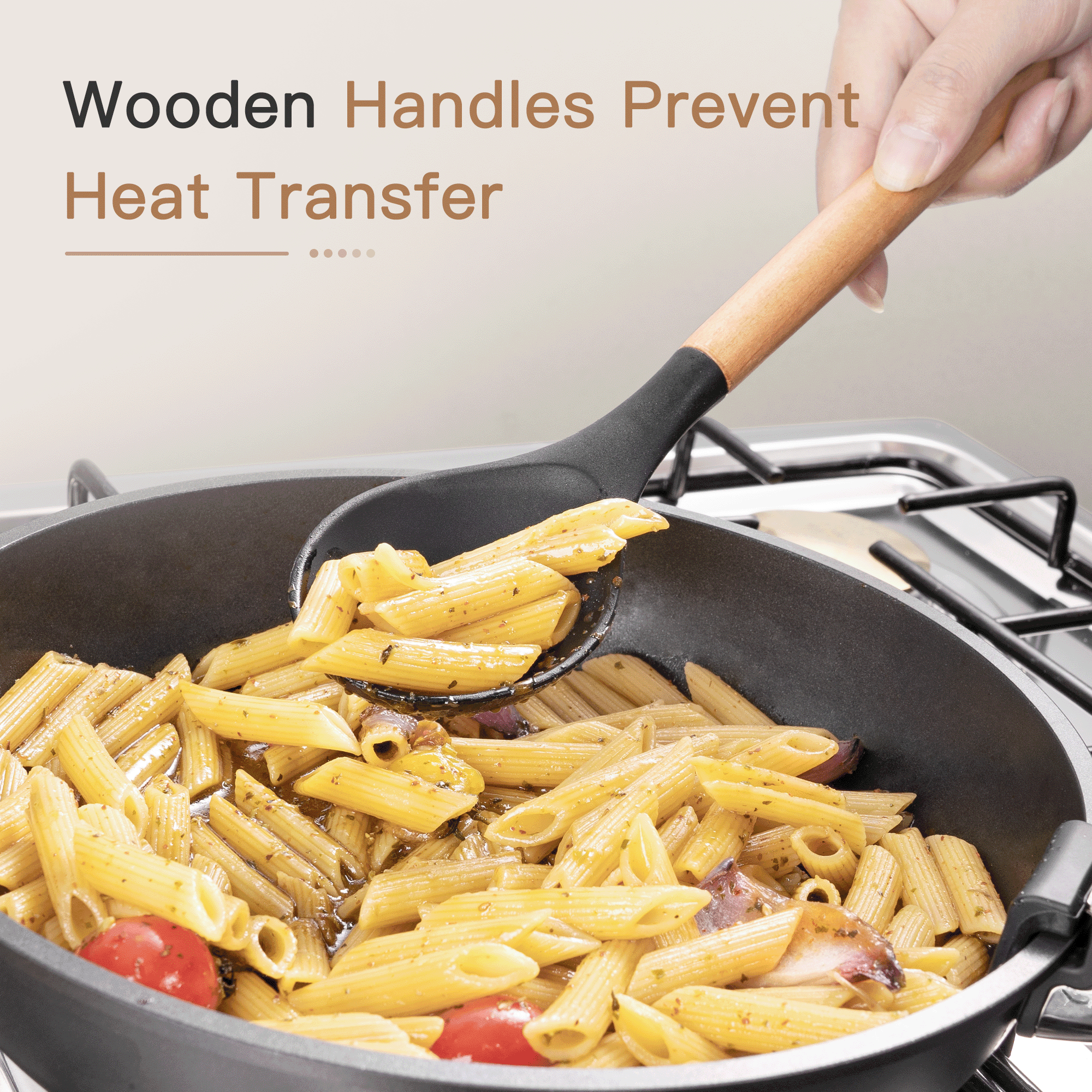 High-Precision Silicone Cooking Utensils Set, 38 PCS Kitchen Utensils Set for 446°F Heat Resistant, Food Grade Utensil Sets with Woo... - Professional Kitchen Tool for Culinary Enthusiasts Detail