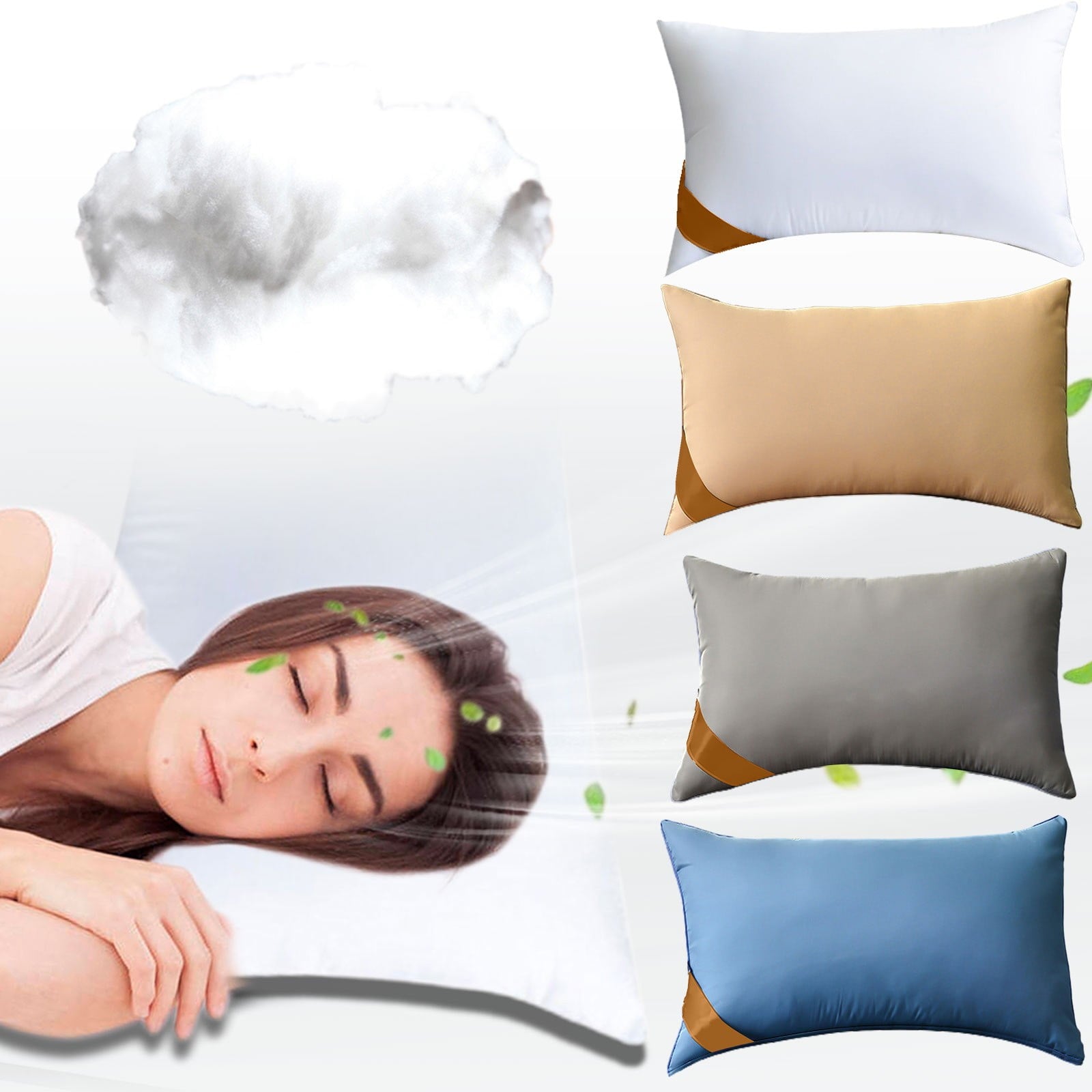 Fluffy Shredded Pillows Set of 2 - White Pillows 2 Pack Hotel Quality Bed Pillows for Sleeping Soft and Supportive Pillows for Side, ... - Decorative Throw Pillow Cushion for Sofa & Bed Detail