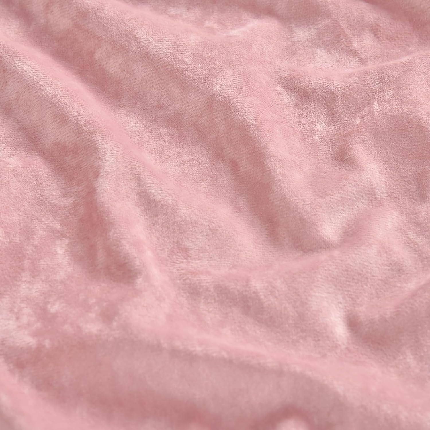 Cooling Sateen Truly Velvet Fitted Sheet Twin Size, Luxury Super Soft Flannel Bottom Sheet with 15" Deep Pocket for Winter, Pink - Premium Ultra-Soft Pillowcase Pair for Sleeping Detail