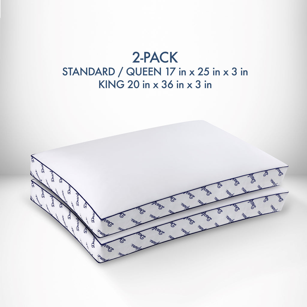 Fluffy Shredded Cozy Gusseted Bed Pillow Standard, White - Orthopedic Shredded Foam Bed Pillow Set Detail