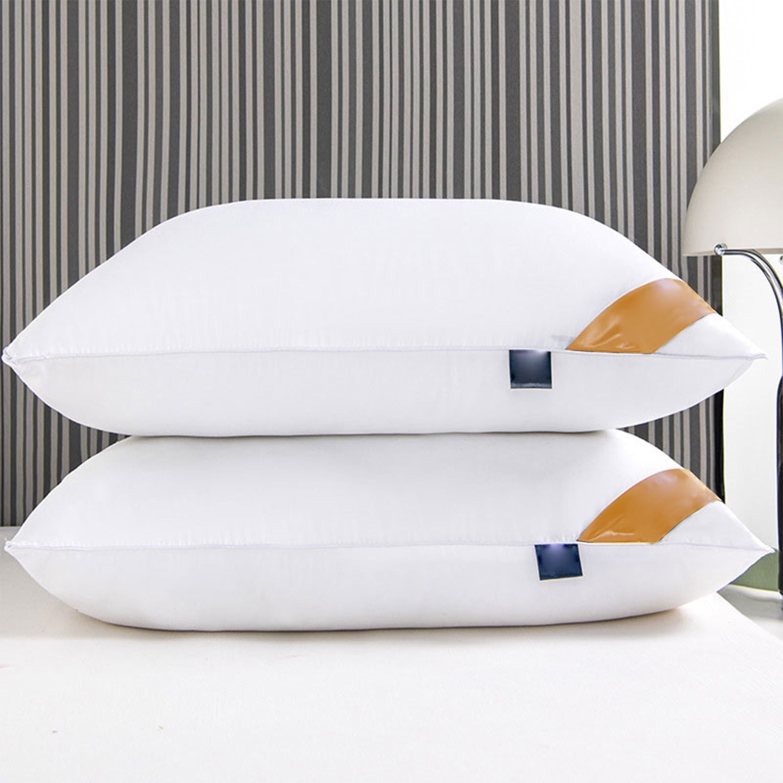 Fluffy Shredded Pillows Set of 2 - White Pillows 2 Pack Hotel Quality Bed Pillows for Sleeping Soft and Supportive Pillows for Side, ... - Decorative Throw Pillow Cushion for Sofa & Bed Detail