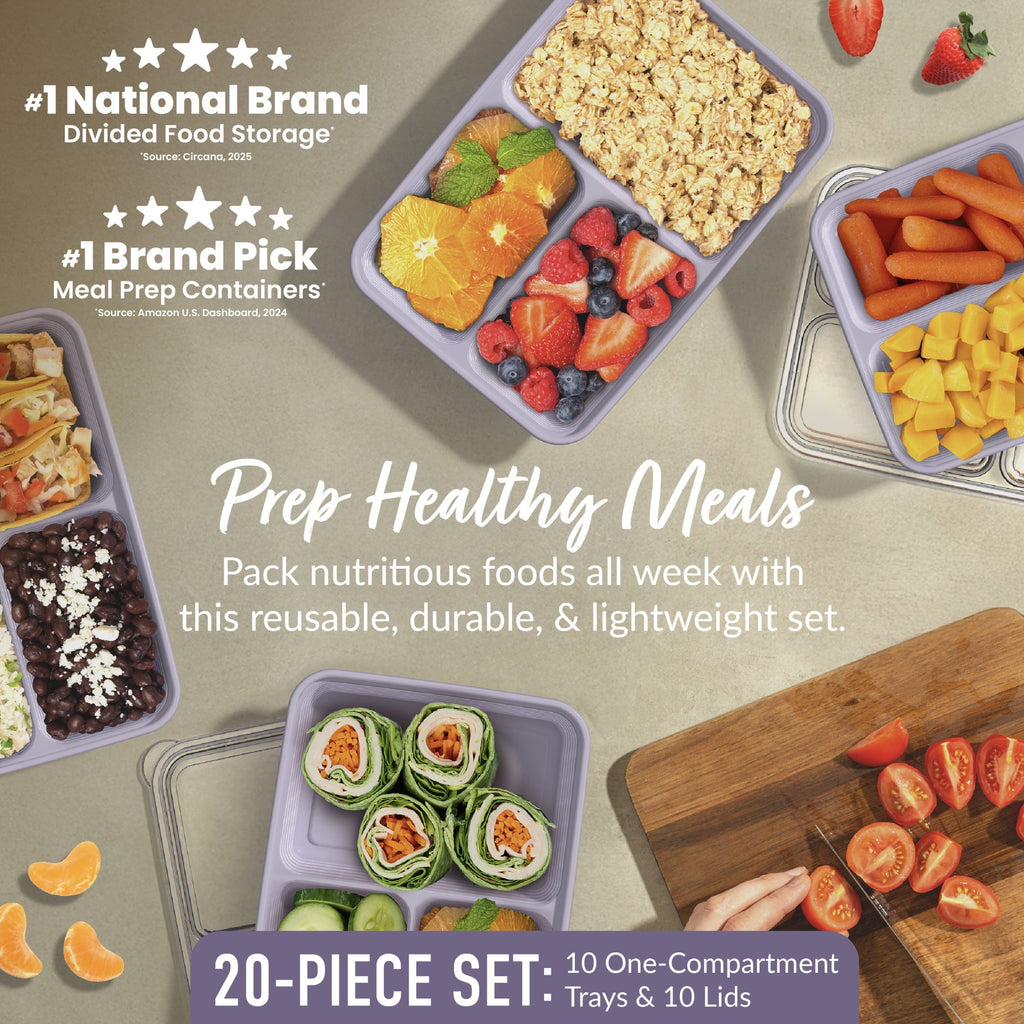 Playful Geometric 3-Compartment Meal Containers with Lids, PFAS & BPA Free Materials, Durable, Microwave, Freezer, & D... - Fun Food Fidget Cookie Squishable Toy Detail