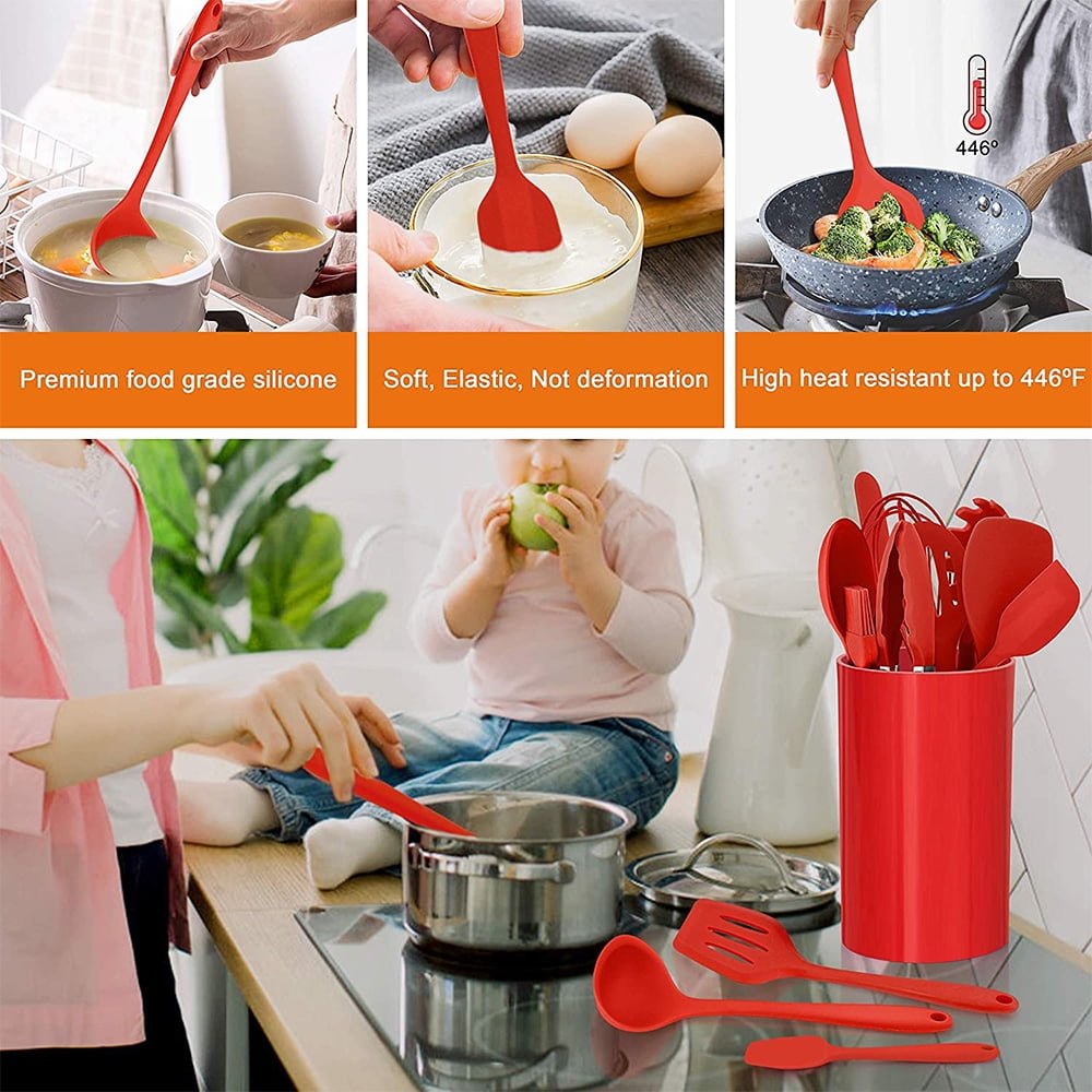 Heavy Duty 14 Pcs Cooking Utensils Set with Holder, Heat Resistant Silicone Kitchen Cookware Utensils Set, Kitchen Cooking Tools... - Heavy Duty Stainless Steel Kitchen Shears Detail