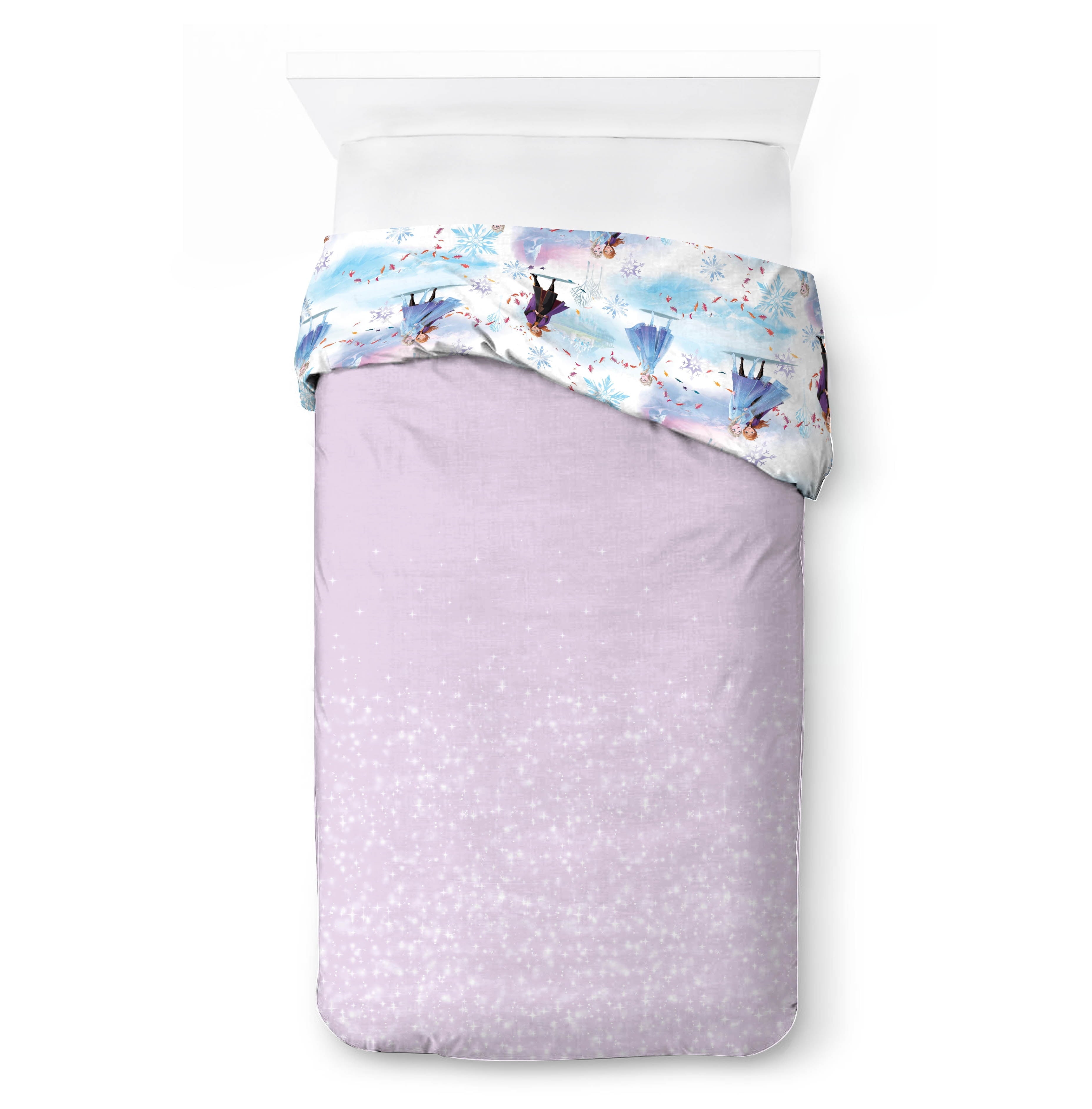 Fluffy Down Alternative Frozen Winter Frost Adventures 2-Piece Twin/Full Reversible Comforter Set, Polyester Microfiber, Blue & Purple - All-Season Down Alternative Comforter Insert Detail