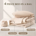 Fluffy Down Alternative Twin Comforter Set 4 Pieces,Comforter Set,Bed in a Bag, Bedding Set with Comforter,Fitted Sheet,Flat Sheet,Pillowcase... - Cloud-Like Soft Lightweight Bed Comforter - Default Title