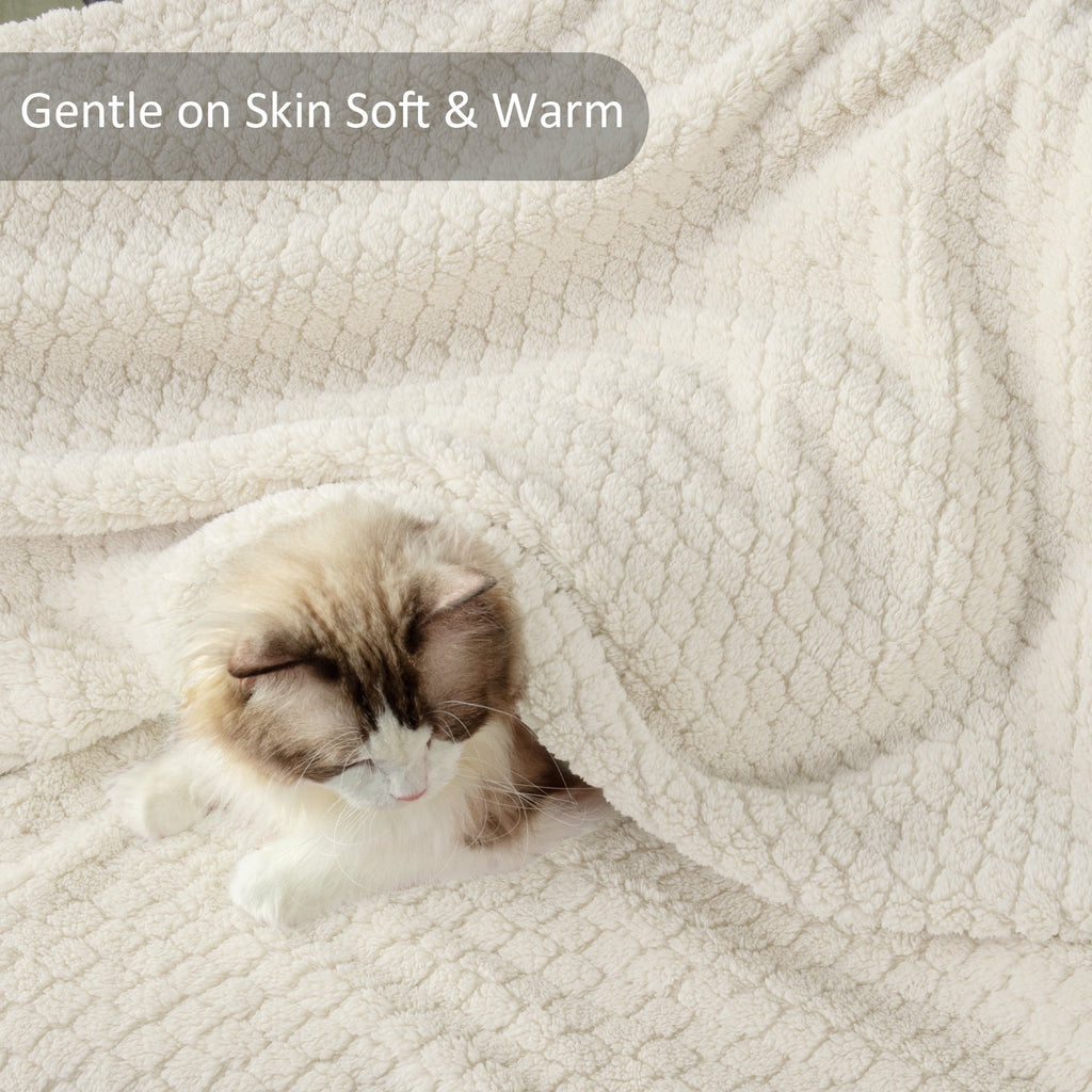 Super Soft Flannel Fleece Throw Blanket for Couch, Super Soft Jacquard Bed Blanket, Lightweight Fuzzy Warm for All Seasons, 50x60 Inches... - Super Soft Reversible Sherpa Flannel Blanket Detail