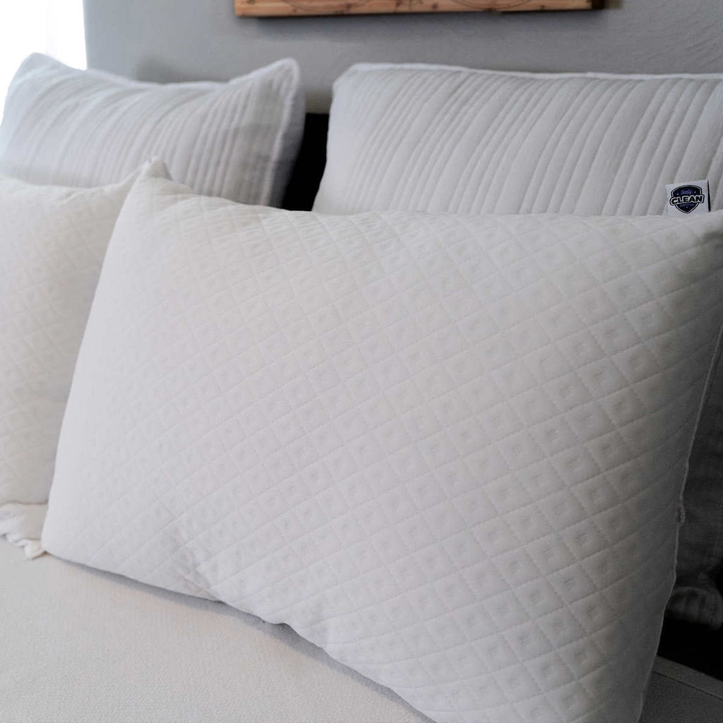 Decorative Plump Pure Luxury Queen Eternaloft Bed Pillows - Hypoallergenic, Machine Washable (2 Count) - Orthopedic Shredded Foam Bed Pillow Set Detail