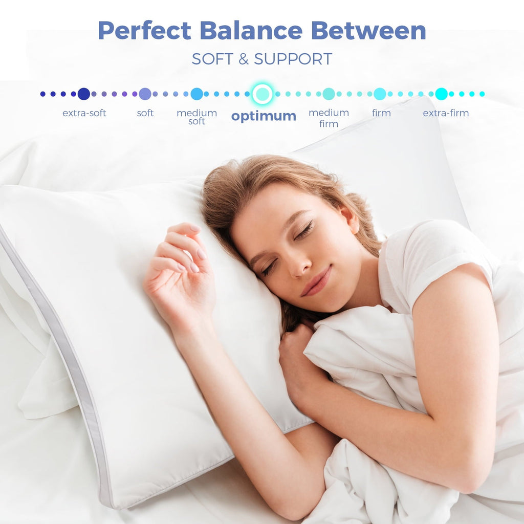 Orthopedic Support Bed Pillows King Size Set of 2, Luxury Hotel Quality,Fluffy and Supportive Gusseted Bed Pillows for Side, Back, or St... - Decorative Throw Pillow Cushion for Sofa & Bed Detail