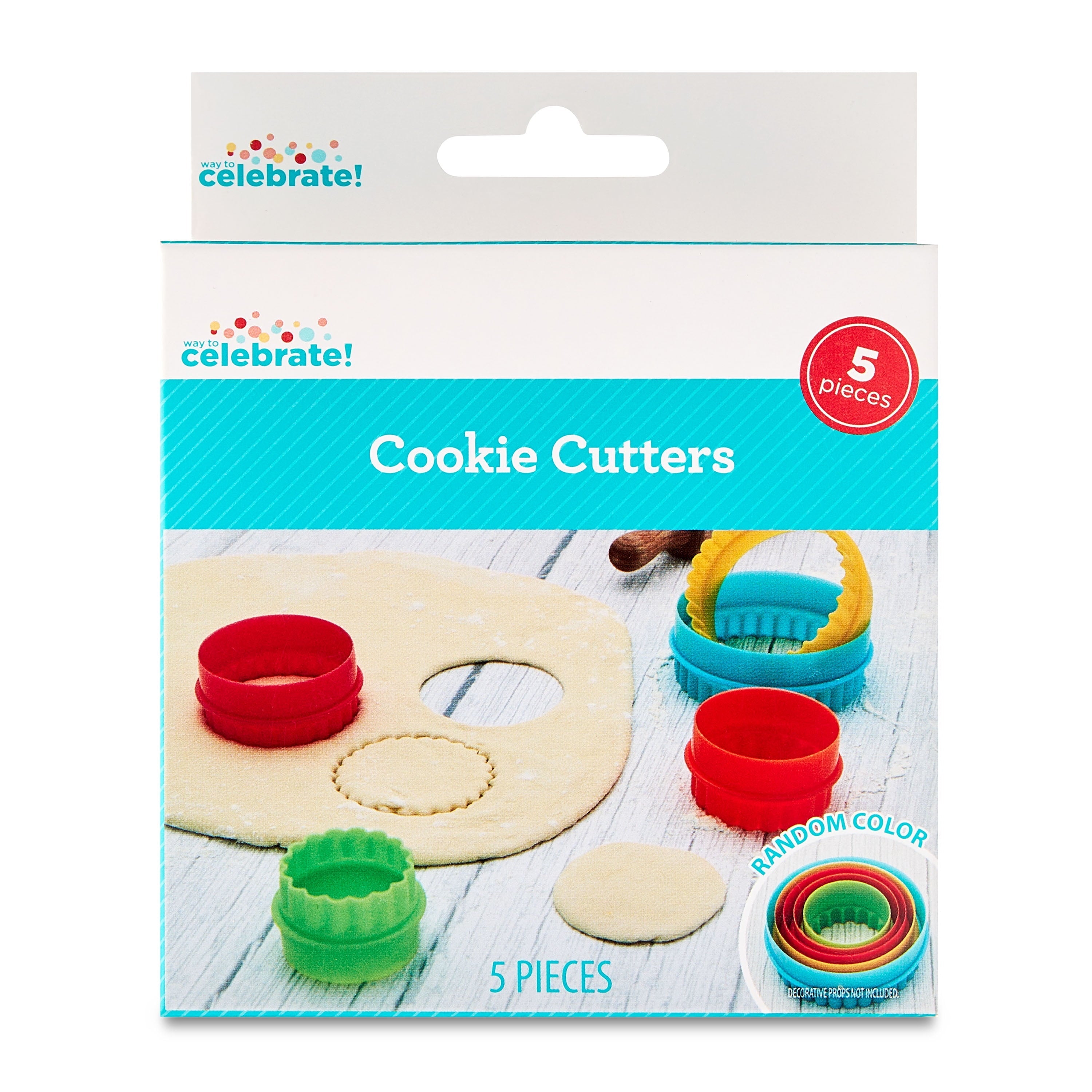 Multi-Functional Round Double-Sided Plastic Cookie Cutter Set, 5 Pieces - Innovative Kitchen Helper for Modern Cooking Detail