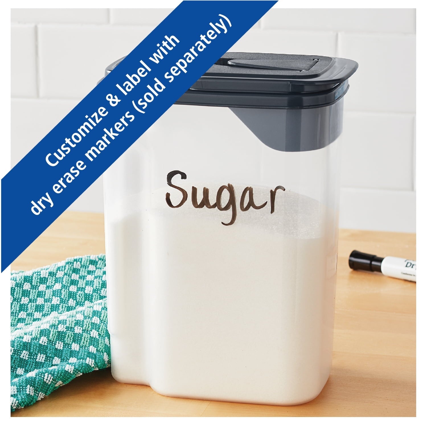 Whimsical Doughnut 3.5 QT Plastic Food Dispenser, Clear with Gray Lid (1 Each) 7.5" L x 3.75" W x 9.25" H, Designed to Help wi... - Deliciously Soft Cupcake Sensory Glob Detail