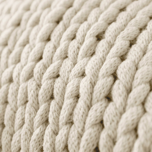 Decorative Knitted Soft & Cozy Chunky Hand-Knit Throw Blanket, Ivory - Cozy Fleece Throw Blanket for Couch & Bed Detail