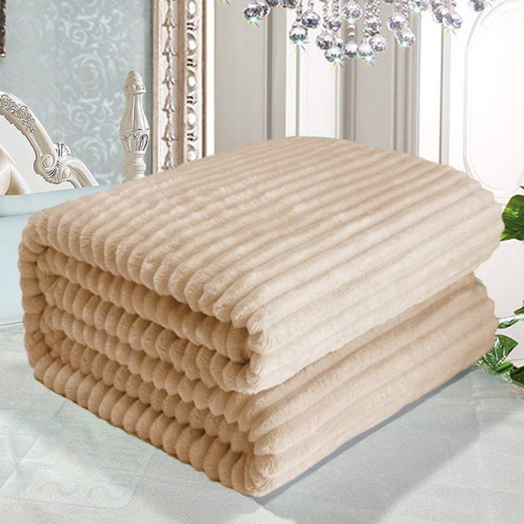 Decorative Knitted Extra Large Throw Blanket for Couch Home Office Hotel 100% Cotton Super Soft Blanket for Adult 47"x70" Khaki - Luxury Knitted Decorative Throw Blanket with Fringes Detail
