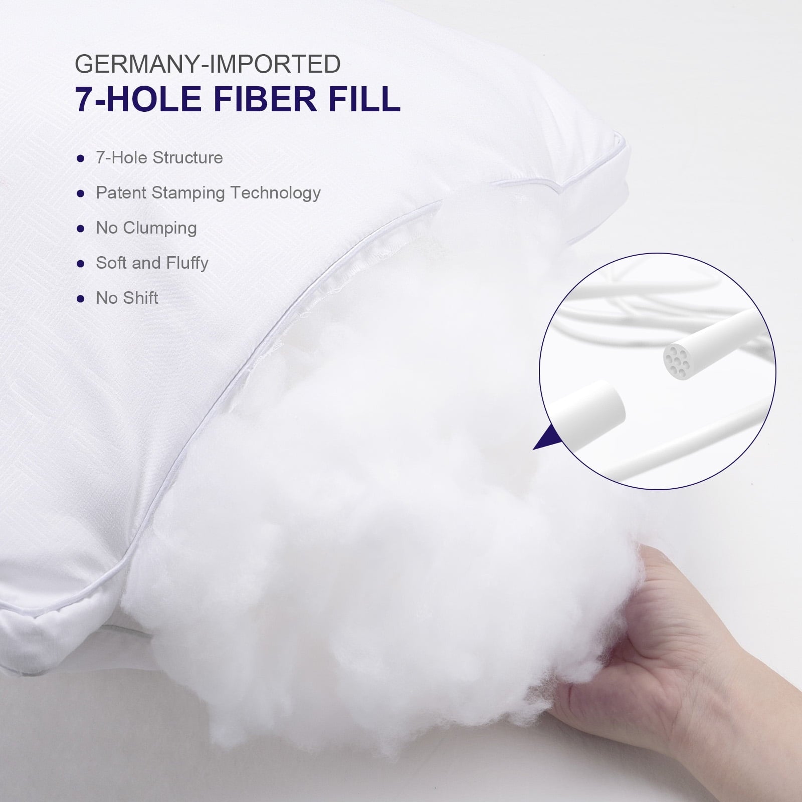 Orthopedic Support Bed Pillows 2 Pack Down Alternative Pillows for Bed Queen Size Set of 2 Soft Hotel Collection Gusseted Cooling Pillow... - Orthopedic Shredded Foam Bed Pillow Set Detail