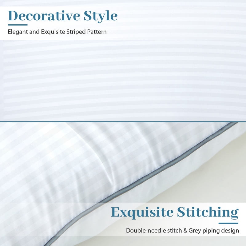 Fluffy Shredded Pillows Queen Size Set of 2, Bed Pillows for Side, Back and Stomach Sleepers, Super Soft Down Alternative Filling, Lu... - Orthopedic Shredded Foam Bed Pillow Set Detail
