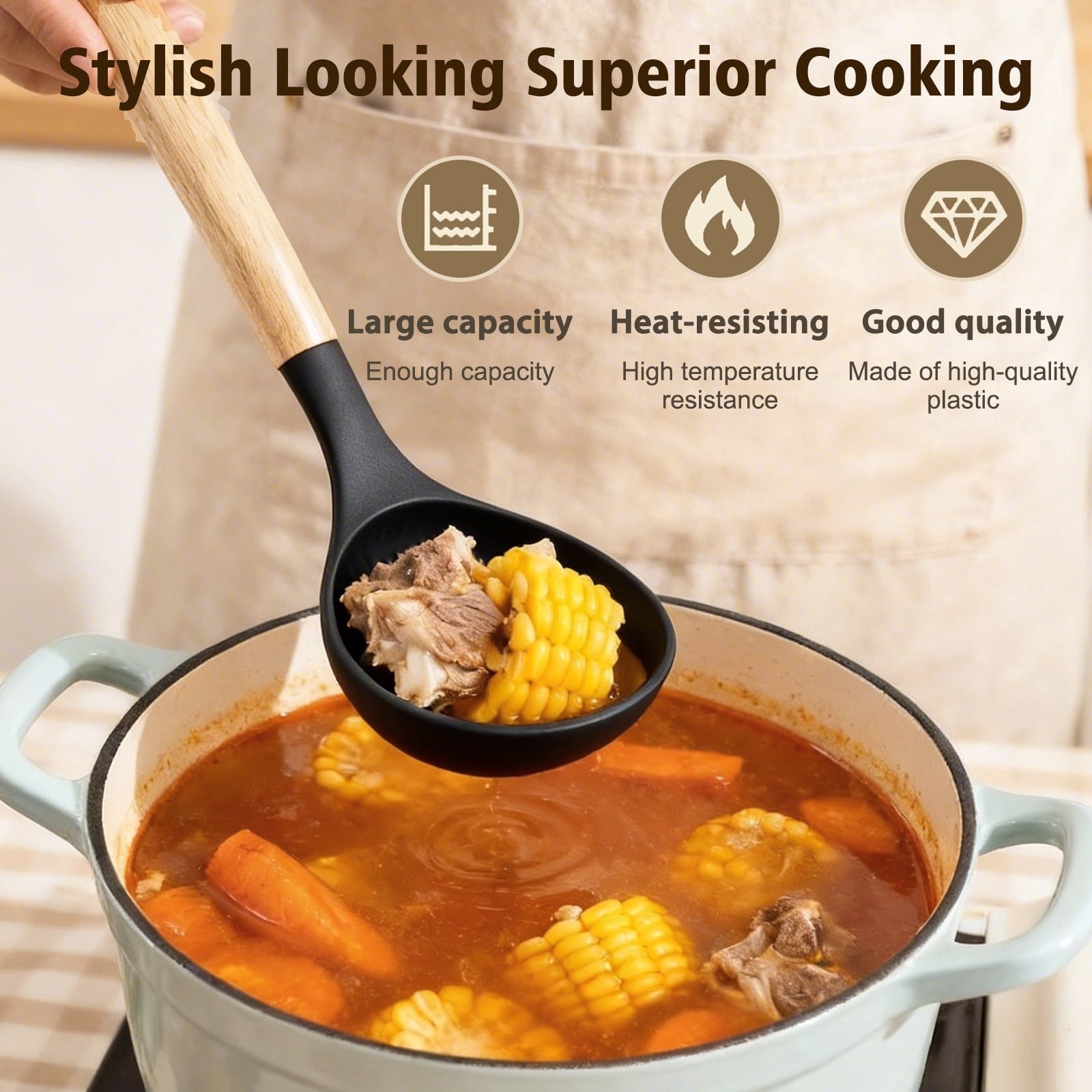 Heat-Resistant Silicone Cooking Utensils Set, Heat Resistant Kitchen Cooking Utensils Set, 12 PCS Handle Silicone Kitchen Gadgets Ut... - Ergonomic Kitchen Tongs and Cooking Spoon Utensil Detail