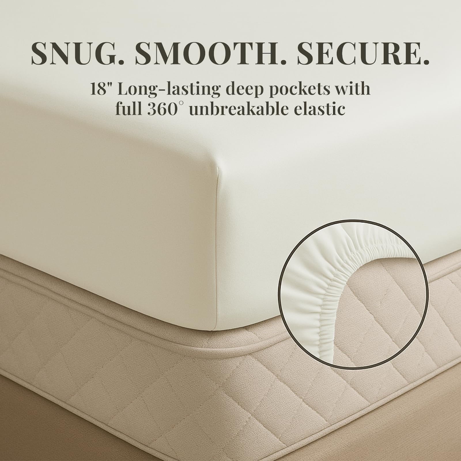 Premium Egyptian Cotton Sacred Thread Rayon Derived , 18'' Deep Pocket Cooling Sheets for Hot Sleepers, 6 PC Cooling Sheets (Queen Size - Premium Ultra-Soft Pillowcase Pair for Sleeping Detail