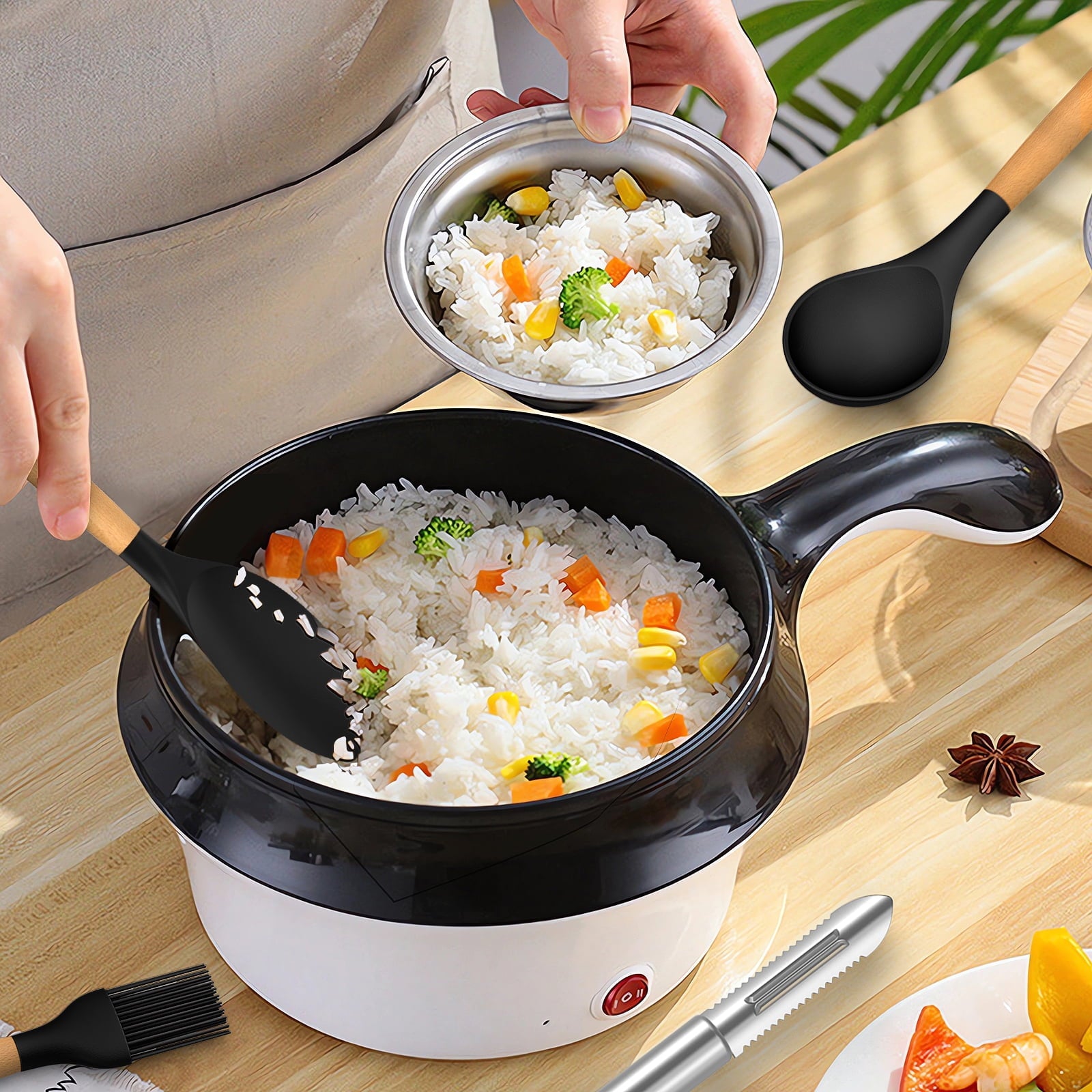 Chef-Quality Silicone Cooking Utensils Set - Silicone Kitchen Utensils for Cooking Wooden Handles, 446°F Heat Resistant Kitchen Ut... - Heavy Duty Stainless Steel Kitchen Shears Detail