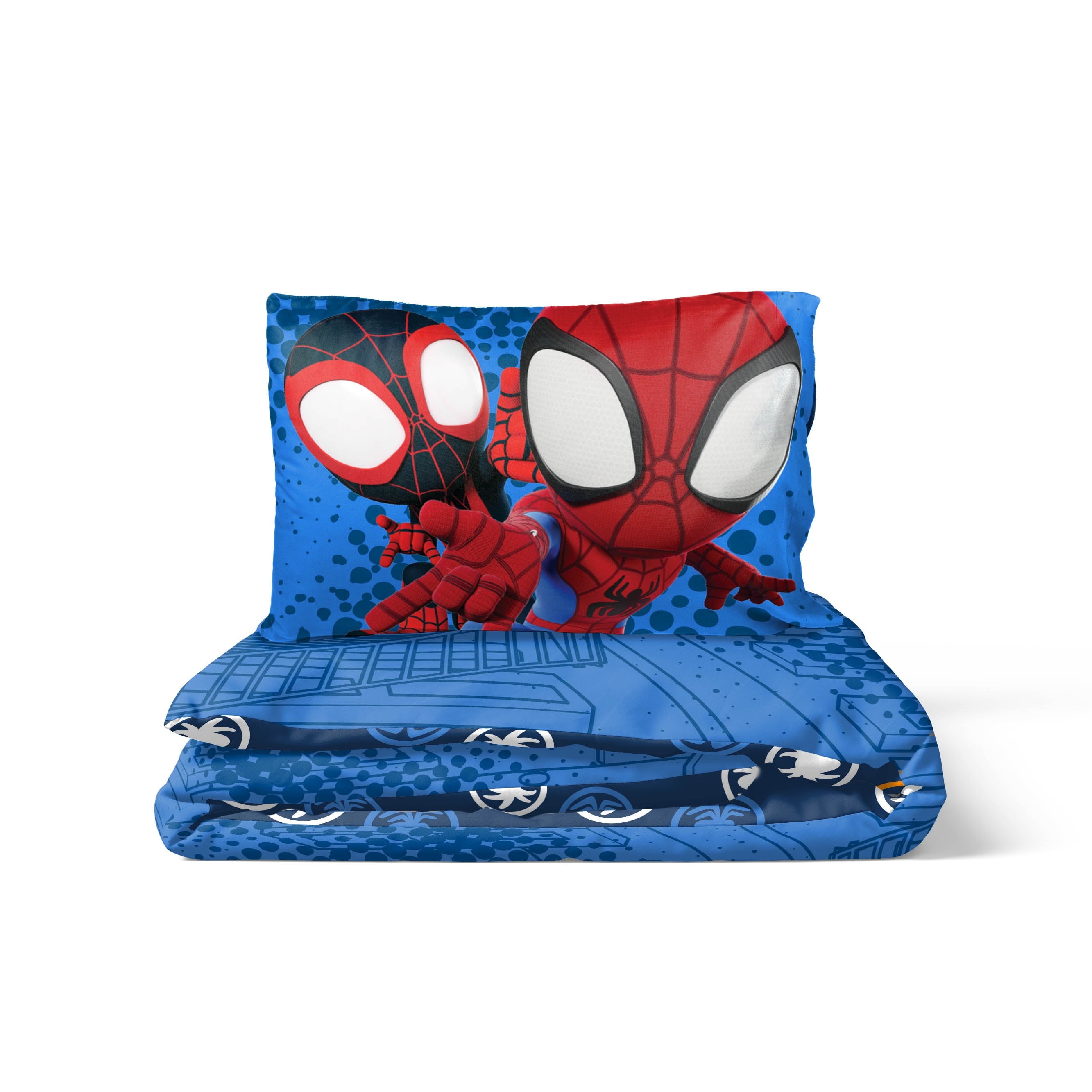 Heavyweight Warmth Spidey Amazing Friends Kids 2-Piece Twin/Full Reversible Comforter Set, Microfiber, Red - All-Season Down Alternative Comforter Insert Detail