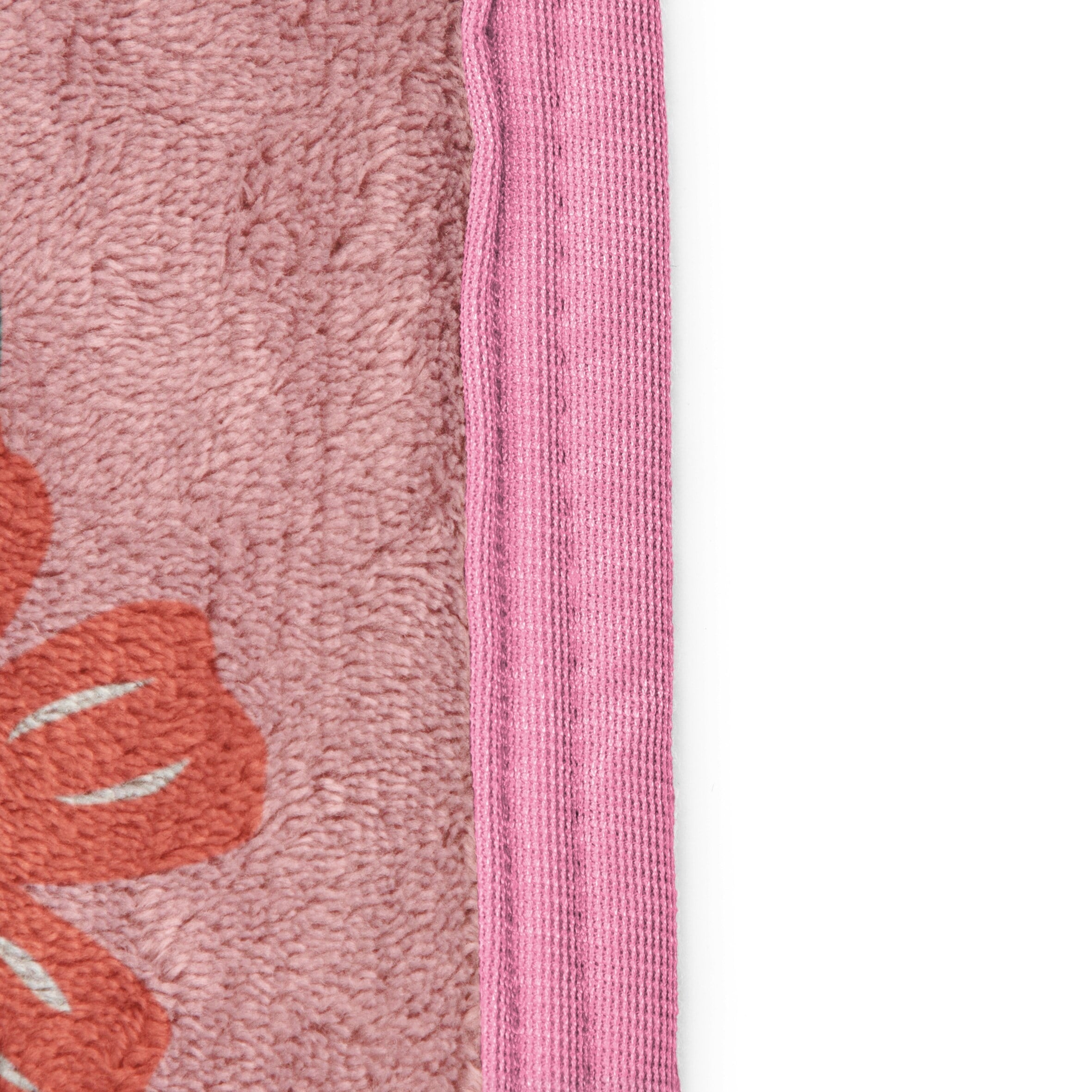 Lightweight Warm Floral Grace 46 x 60 Coral Fleece Kids Throw Blanket - Soft Bedding Accessories - Super Soft Reversible Sherpa Flannel Blanket Detail