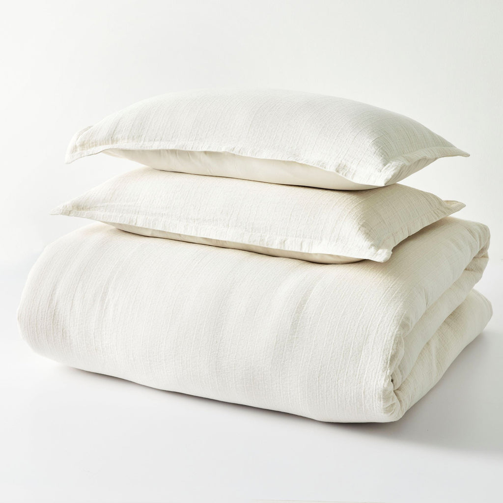 Fluffy Down Alternative 3-Piece Cream Gauze Comforter Set, Adult Full/Queen - Hypoallergenic Ultra-Fluffy Quilt for Winter Detail