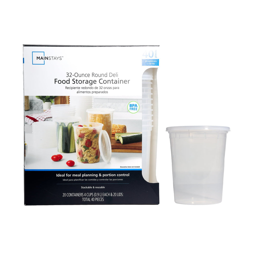 Playful Geometric 40 Piece 32oz Plastic Deli Container, Ideal Use for Meal Prep and Batch Cooking - Deliciously Soft Cupcake Sensory Glob - Default Title