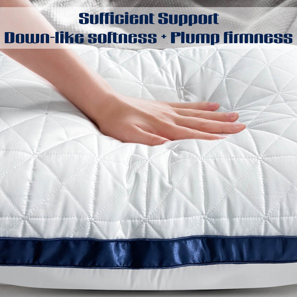 Fluffy Shredded King Size Pillows Set of 2 - Cooling Hotel Luxury Bed Pillows for Sleeping 2 Pack, Supportive Breathable Down Alterna... - Hotel Quality Plush Sleeping Pillows Detail