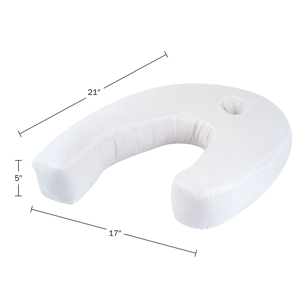 Fluffy Shredded Bluestone Contour Side Sleeper Pillow with Ear Pocket for Pain Relief - Decorative Throw Pillow Cushion for Sofa & Bed Detail