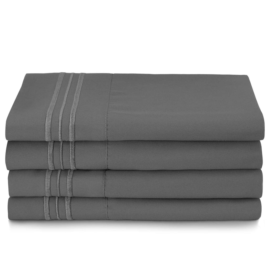 Breathable Luxury 6 Piece 1800 Collection Bed Sheet Set with Extra Pillowcases, Deep Pockets Fitted Sheet, 100% Soft Microfiber, Hypoal... - Breathable Egyptian Cotton Flat & Fitted Sheets Detail