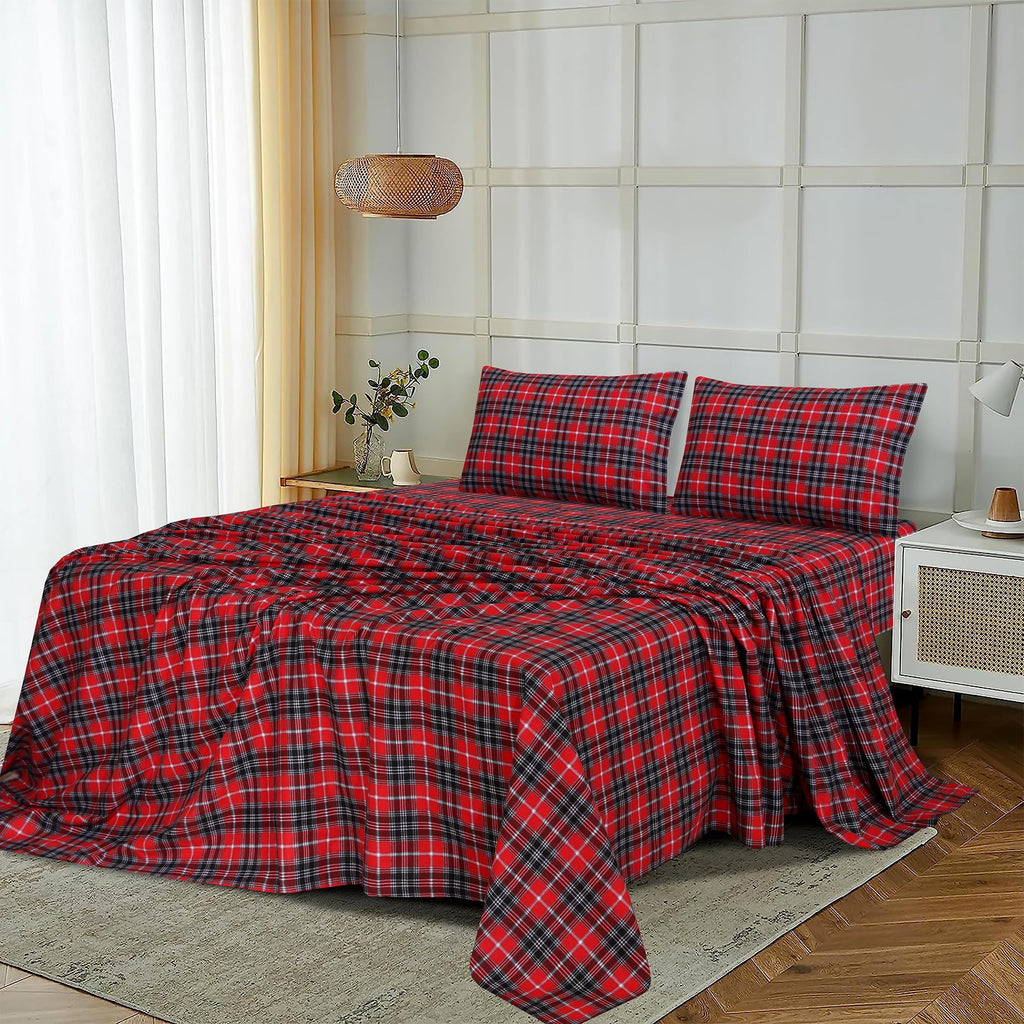 Breathable Luxury Flannel Sheets Queen Size - 100% Cotton Double Brushed Bed Sheets, Deep Pockets 16 Inches Queen Sheet Set, All Season... - Luxury Bed Sheet Set with Deep Pockets Detail