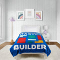 Reversible Sherpa Master Builder Kids Blue Silk Touch Throw Blanket 62" x 90" Ultra-Soft and Cozy - Lightweight Plush Warm Blanket for All Seasons - Default Title