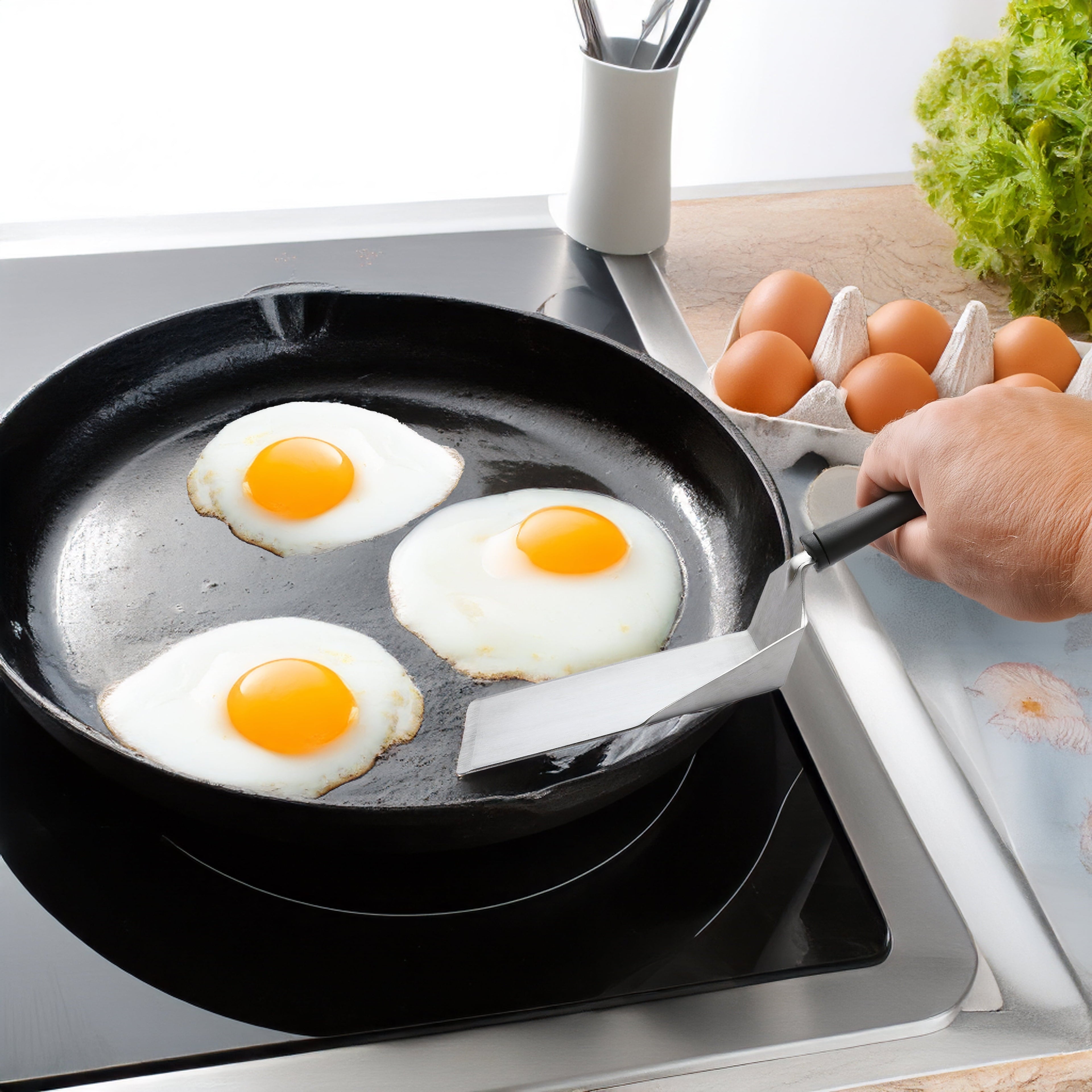 High-Precision Dishwasher safe 11.81 in Stainless Steel Kitchen Spatula - Professional Kitchen Tool for Culinary Enthusiasts Detail