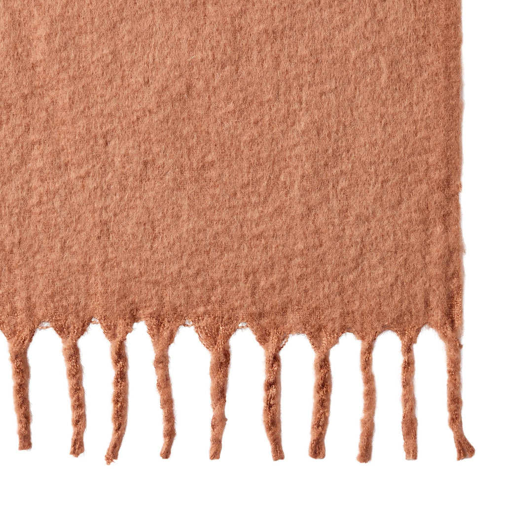 Super Soft Flannel Faux Mohair Cozy Couch Throw Blanket Terracotta Clay, 50x72" - Cozy Fleece Throw Blanket for Couch & Bed Detail