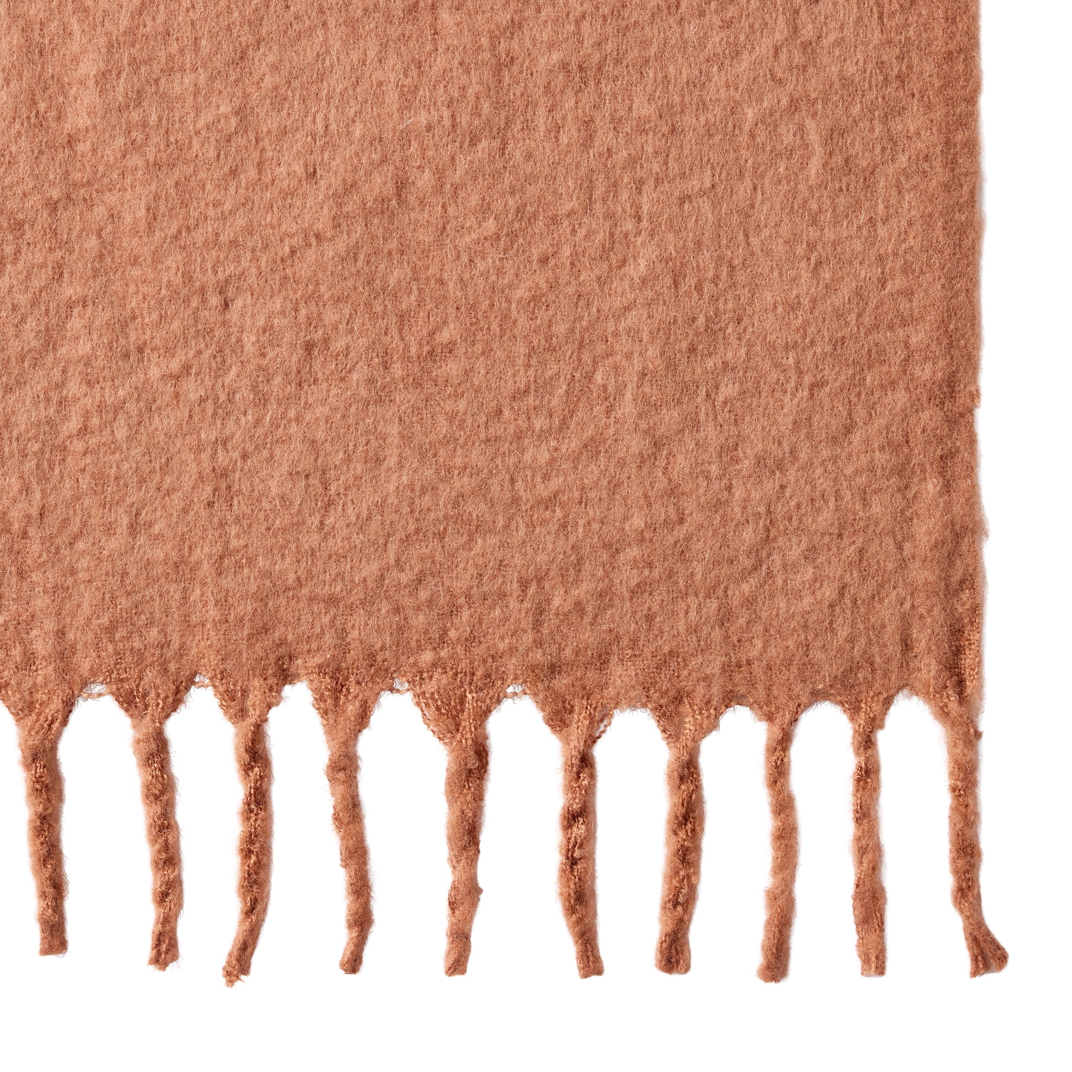 Super Soft Flannel Faux Mohair Cozy Couch Throw Blanket Terracotta Clay, 50x72" - Cozy Fleece Throw Blanket for Couch & Bed Detail