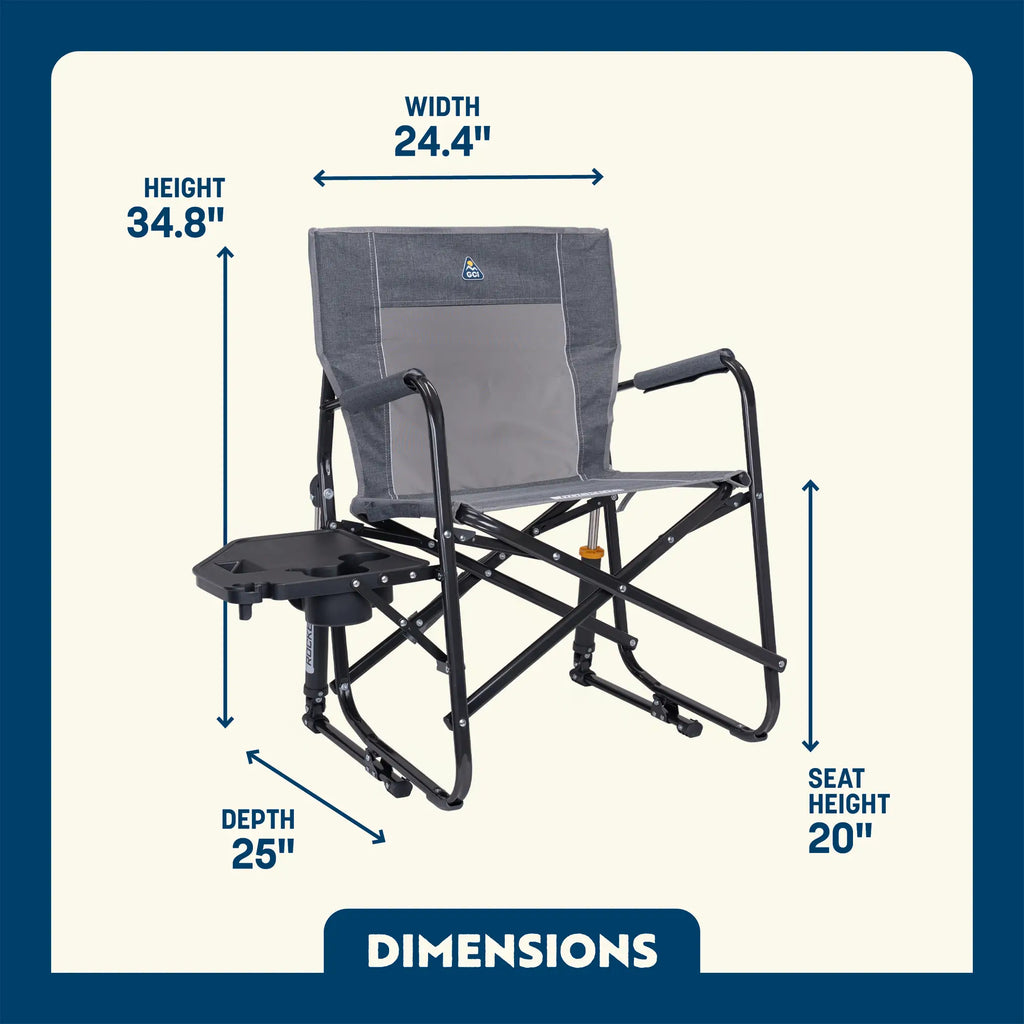 Smooth Motion Freestyle Rocker with Side Table - Choice 853 - Patented Spring-Action Rocking Chair for Camping Detail