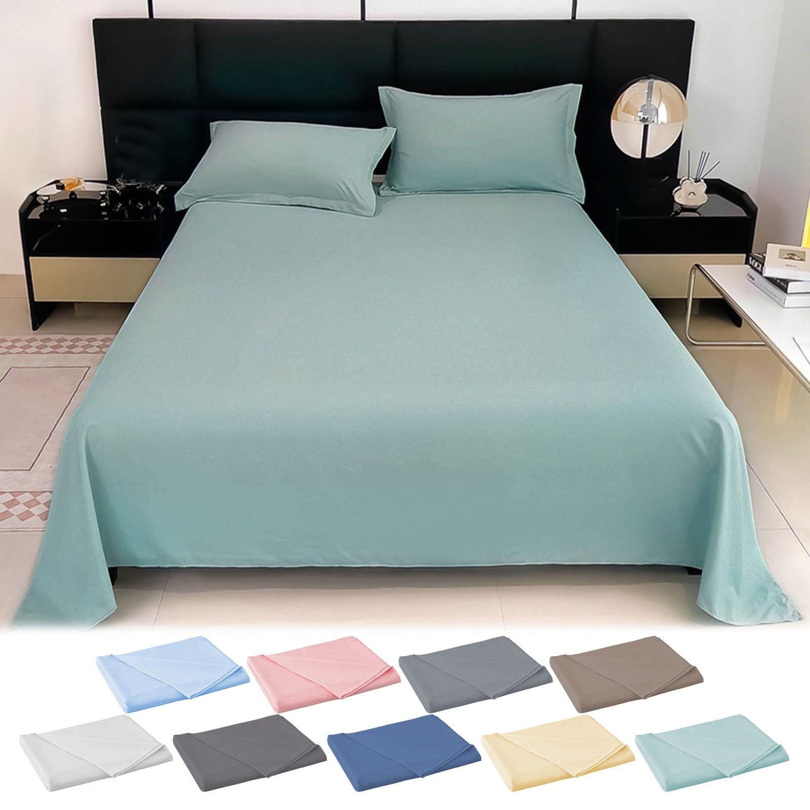 Premium Egyptian Cotton Under $5 Clearance! InsCrazy Bed Sheet, 100% Cotton Household Solid Color, Soft and breathable Bed Sheet Piece 66 x 96" - Premium Ultra-Soft Pillowcase Pair for Sleeping Detail