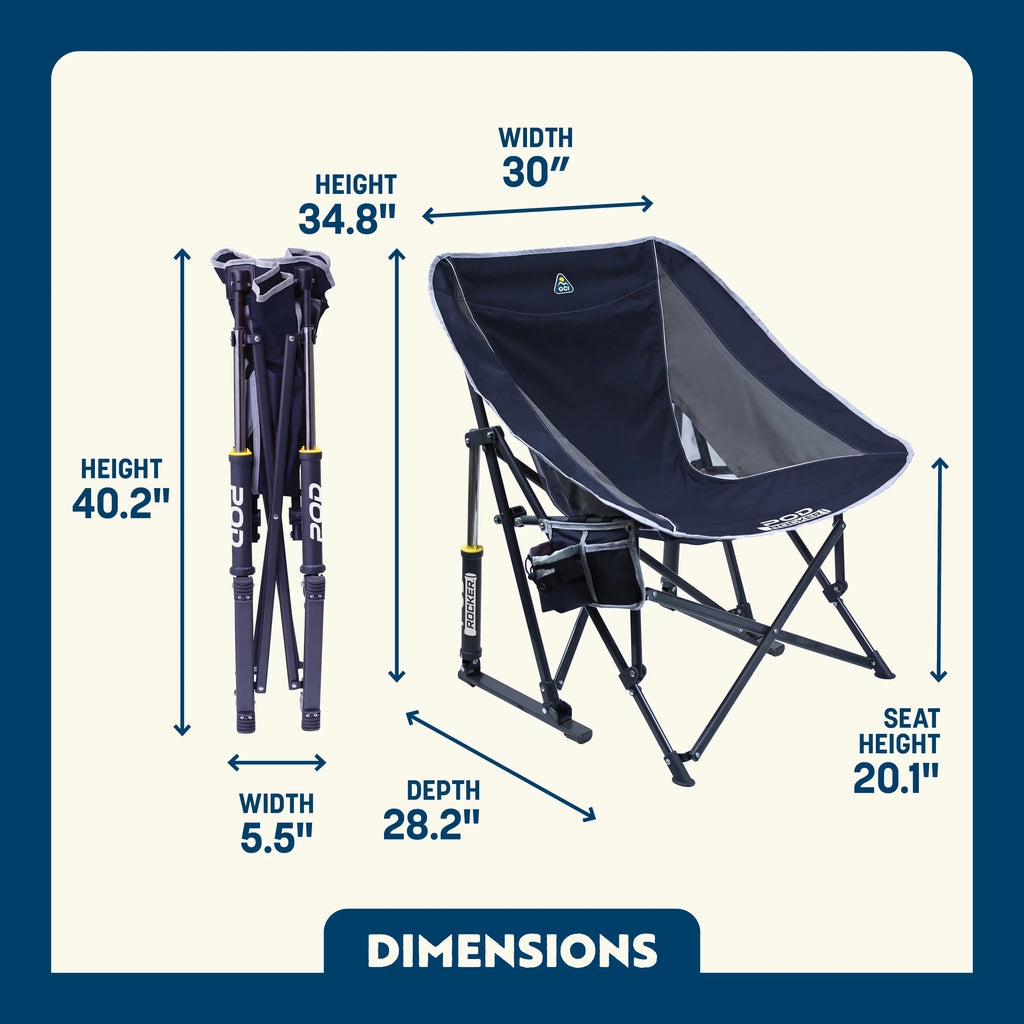 Heavy-Duty Freestyle Pod Rocker - Choice 933 - RoadTrip Rocker Smooth Motion Camp Chair Detail